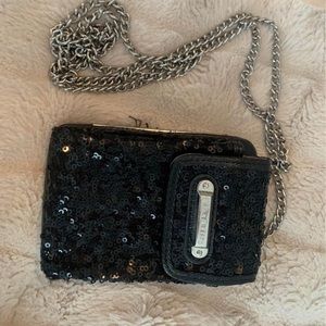 Black sequin Nine West crossbody purse